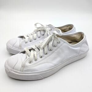 Converse Jack Purcell Leather Unisex Low Top White Shoes Size USW12/M10.5 EU44.5